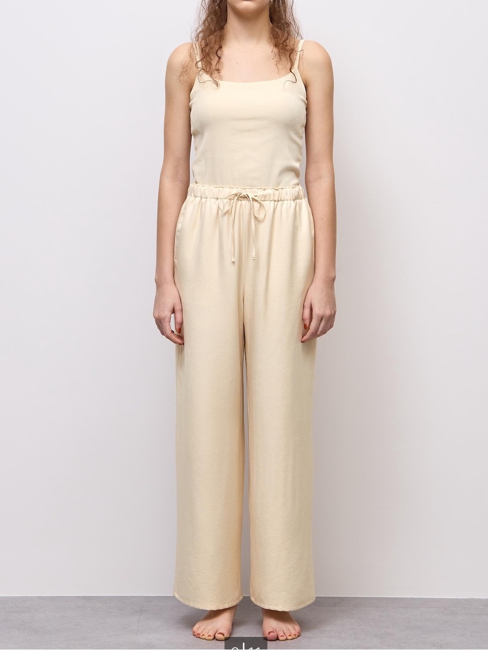 GU satin pants in brown